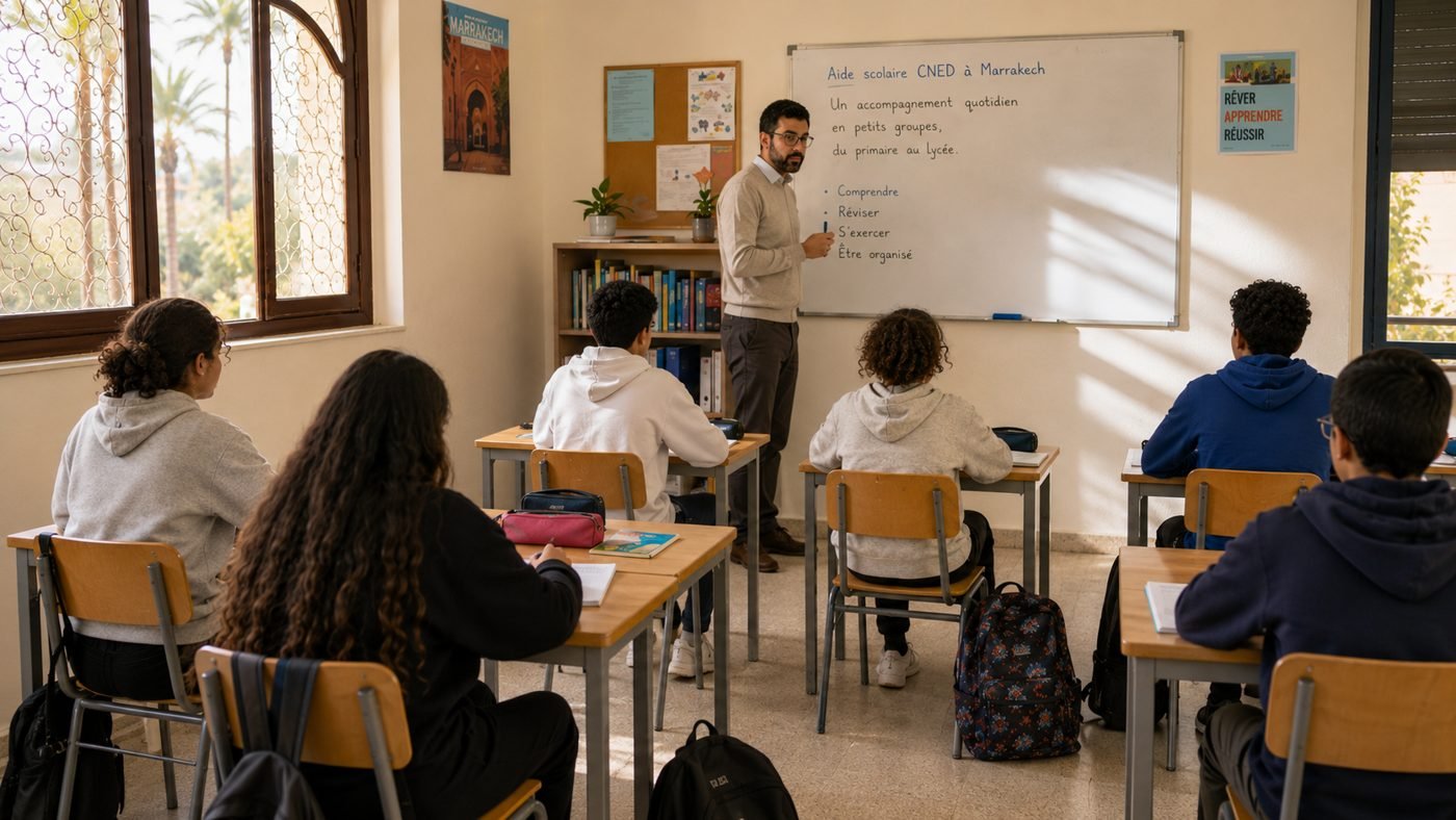 Cours de lycée CNED à Marrakech, du primaire au lycée
