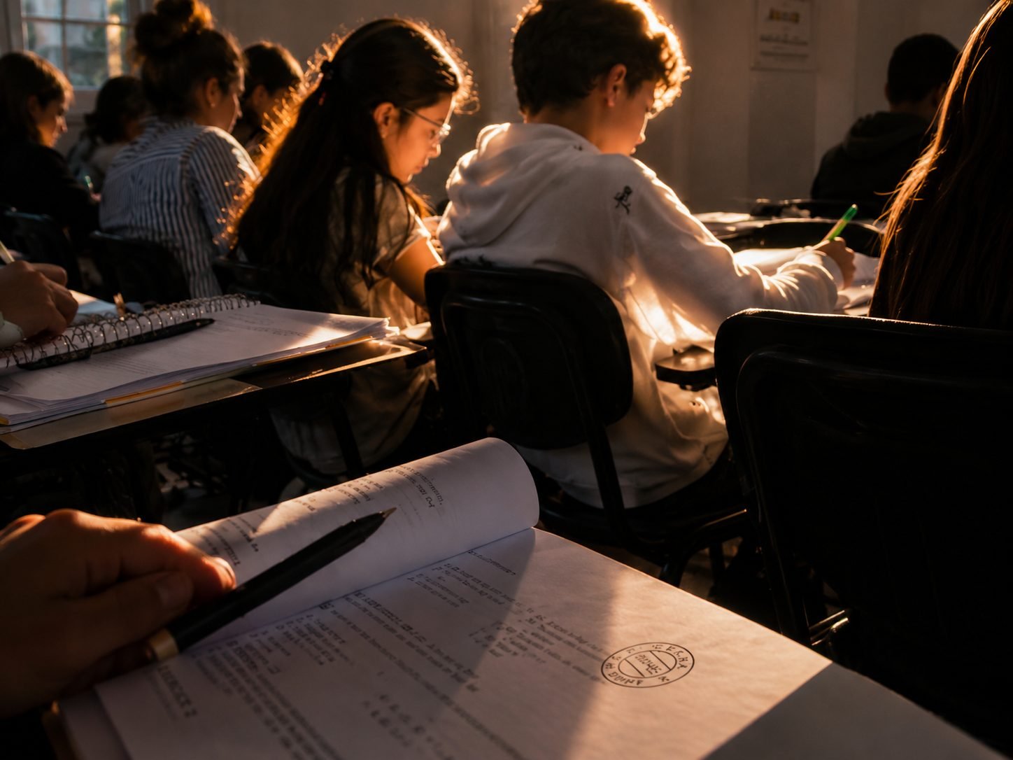 Élèves de lycée en cours à Marrakech